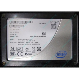 Нерабочий SSD 40Gb Intel SSDSA2M040G2GC 2.5" FW:02HD SA: E87243-203 (Йошкар-Ола)